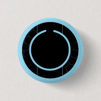 Badge Rond 2,50 Cm Bouton bleu de techno