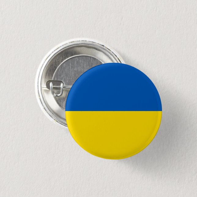 Badge Rond 2,50 Cm Bouton bleu et jaune pour le drapeau ukrainien (Devant & derrière)