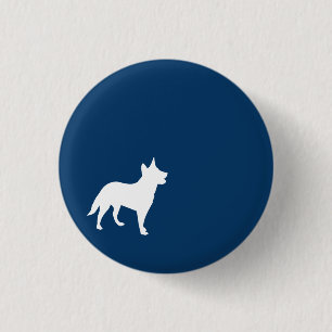 Badge Rond 2,50 Cm Bouton bleu-foncé de chien