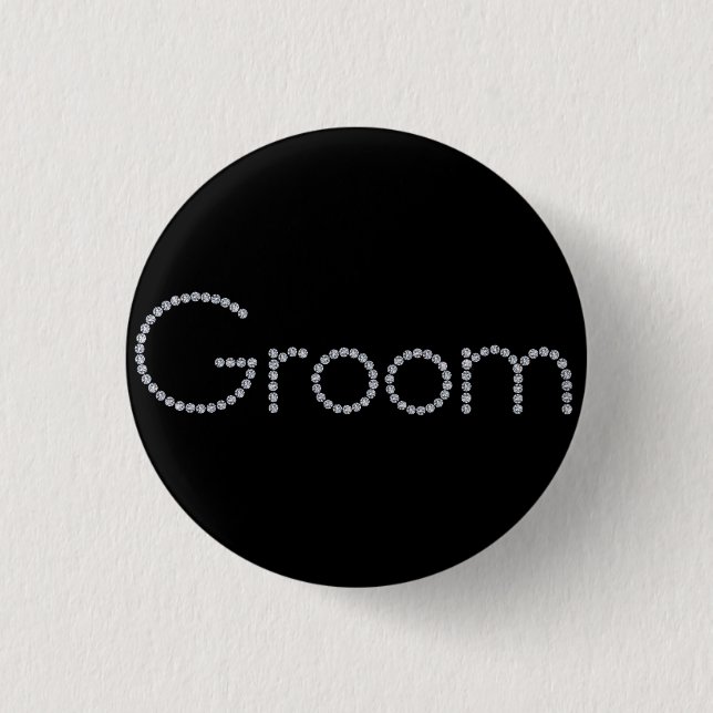 Badge Rond 2,50 Cm Bouton bling de marié (Devant)