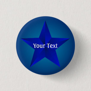 Badge Rond 2,50 Cm Bouton Blue Star Custom 1 1/4"