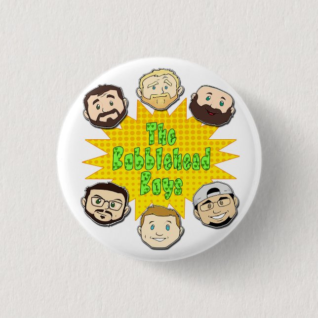 Badge Rond 2,50 Cm Bouton Bobblehead Boys (Devant)