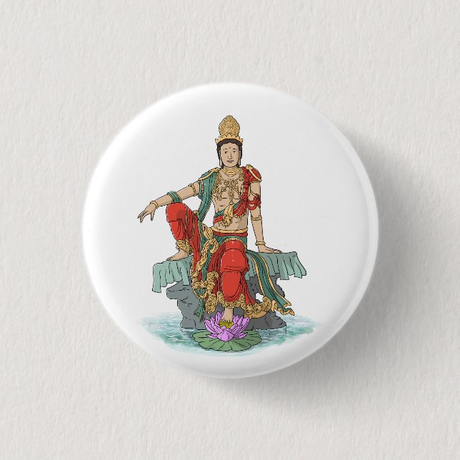 Badge Rond 2,50 Cm Bouton Bodhisattva de Compassion (Devant)