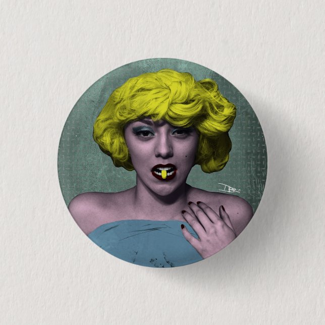 Badge Rond 2,50 Cm Bouton Bombshell POP Art (Devant)