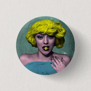 Badge Rond 2,50 Cm Bouton Bombshell POP Art