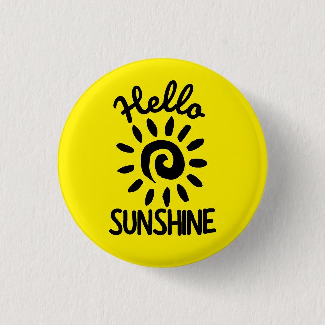 Badge Rond 2,50 Cm Bouton Bonjour Sunshine (Devant)