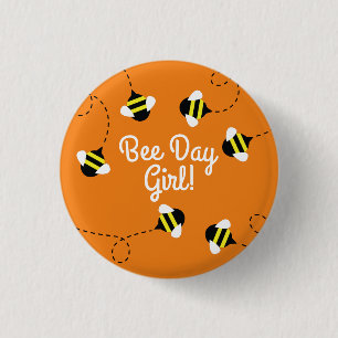 Badge Rond 2,50 Cm Bouton Bouton de fête de l'abeille 1er anniversai