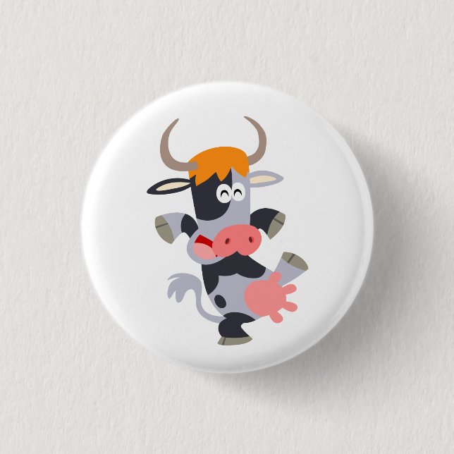 Badge Rond 2,50 Cm Bouton Bouton de vache à dessin mignon (Devant)