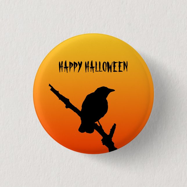 Badge Rond 2,50 Cm Bouton Bouton Halloween heureux (Devant)