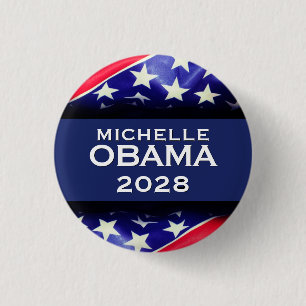Badge Rond 2,50 Cm Bouton Campagne Michelle OBAMA 2028