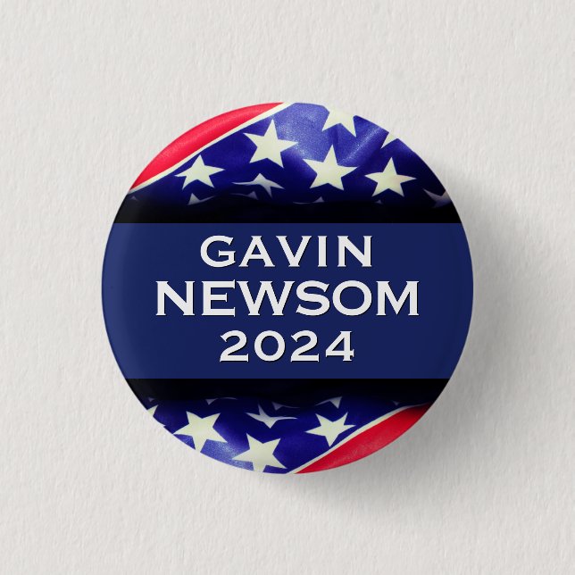 Badge Rond 2,50 Cm Bouton Campagne NEWSOM 2024 (Devant)