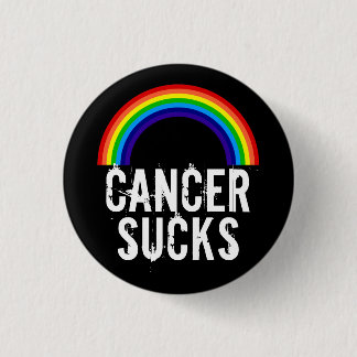Badge Rond 2,50 Cm Bouton Cancer Sucks (Arc-en-ciel)