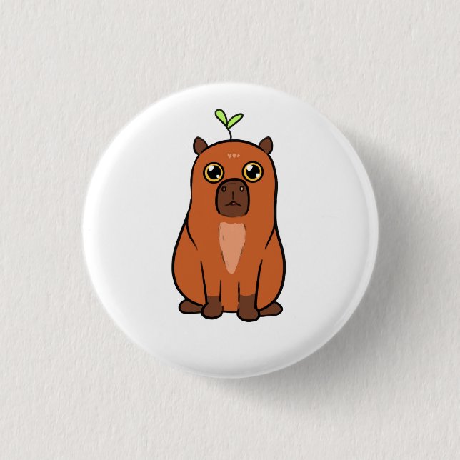 Badge Rond 2,50 Cm Bouton / Capybara Cute (Devant)