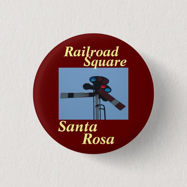 Badge Rond 2,50 Cm Bouton carré de chemin de fer (Devant)