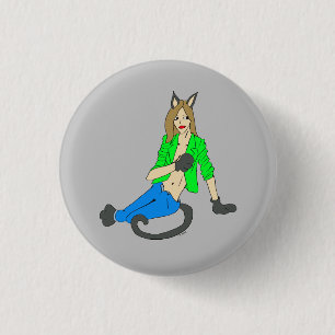 Badge Rond 2,50 Cm bouton catgirl