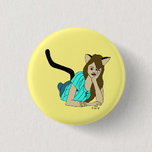 Badge Rond 2,50 Cm bouton catgirl