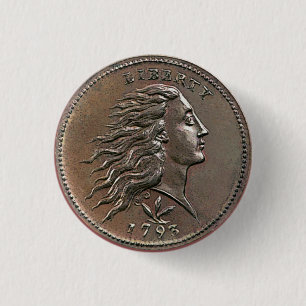 Badge Rond 2,50 Cm Bouton Cent large pour les cheveux à écoulement