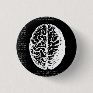 Badge Rond 2,50 Cm Bouton Cerveau