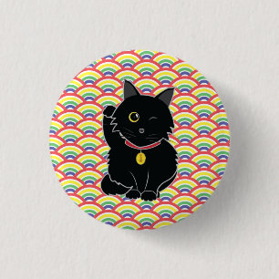 Badge Rond 2,50 Cm Bouton chanceux de Zelda de chat noir