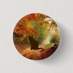 Badge Rond 2,50 Cm Bouton Chat sauvage