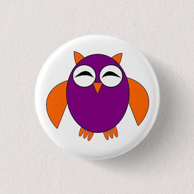 Badge Rond 2,50 Cm Bouton Chouette d'Halloween (Devant)