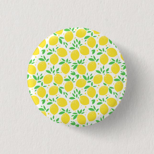 Badge Rond 2,50 Cm Bouton Citron jaune (Devant)