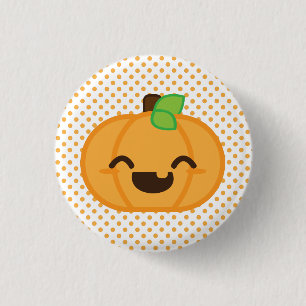 Badge Rond 2,50 Cm Bouton Citrouille Kawaii Jack-o'-lantern