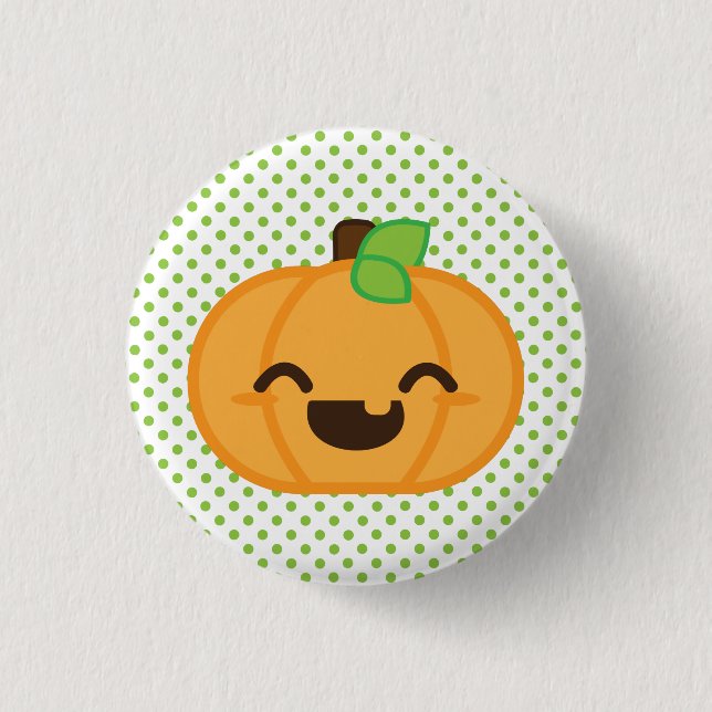 Badge Rond 2,50 Cm Bouton Citrouille Kawaii Jack-o'-lantern (Devant)