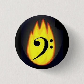 Badge Rond 2,50 Cm Bouton Clé de basse flamme