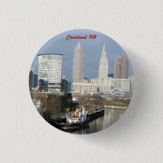 Badge Rond 2,50 Cm Bouton Cleveland, Ohio River View