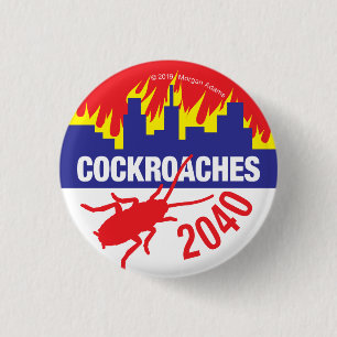 Badge Rond 2,50 Cm Bouton Cockroaches 2040