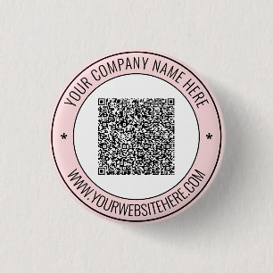 Badge Rond 2,50 Cm Bouton Code QR avec texte et couleurs personnalisé