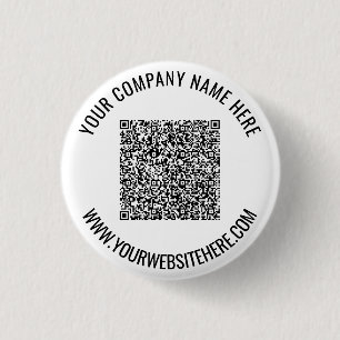 Badge Rond 2,50 Cm Bouton Code QR avec texte personnalisé - vos coule