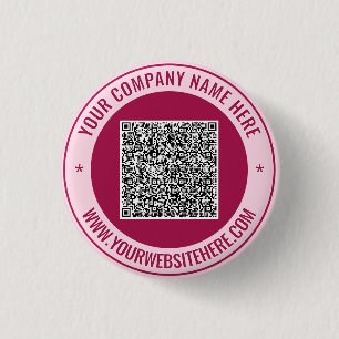 Badge Rond 2,50 Cm Bouton Code QR et texte personnalisé Choisir les c