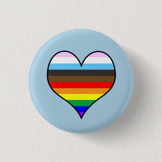 Badge Rond 2,50 Cm Bouton Coeur arc-en-ciel