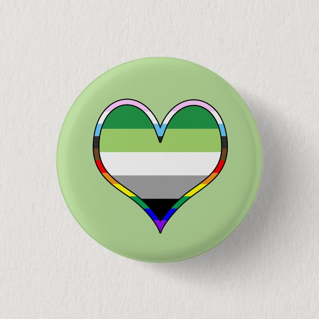Badge Rond 2,50 Cm Bouton Coeur Aro Pride (Devant)