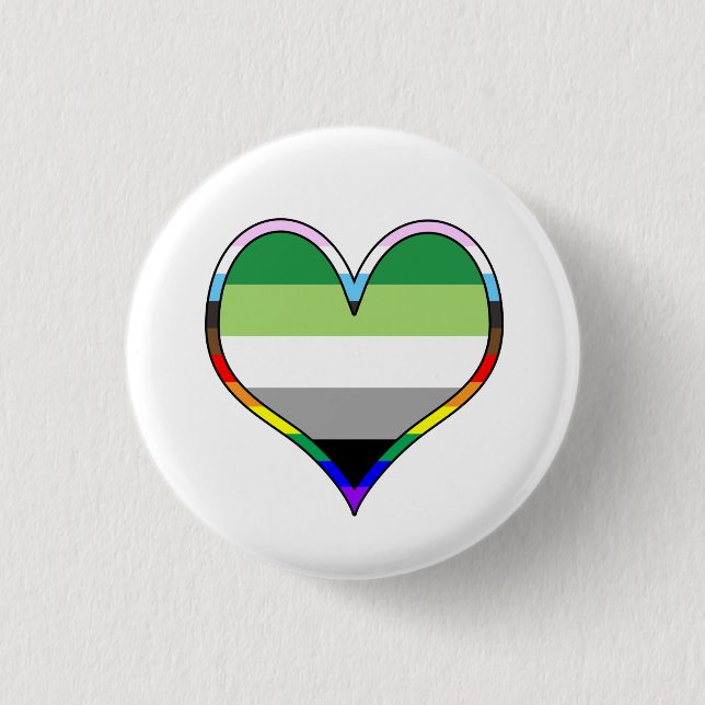 Badge Rond 2,50 Cm Bouton Coeur Aro Pride (Devant)