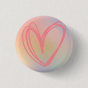 Badge Rond 2,50 Cm bouton coeur d'aquarelle