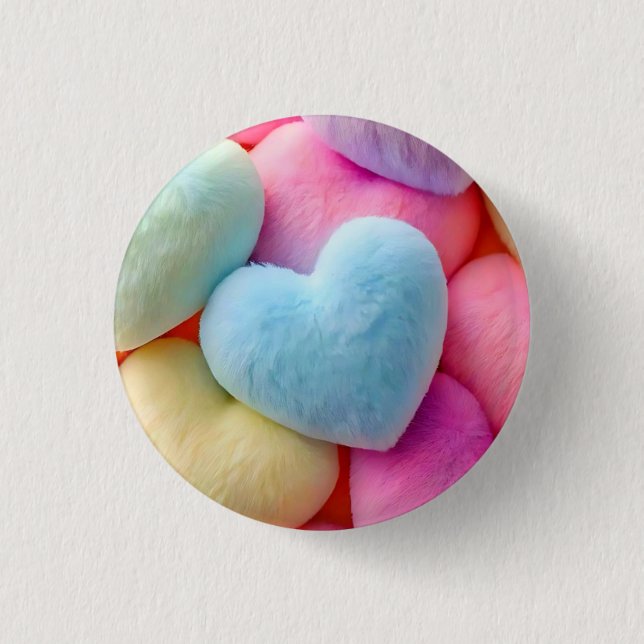 Badge Rond 2,50 Cm Bouton Coeurs (Devant)