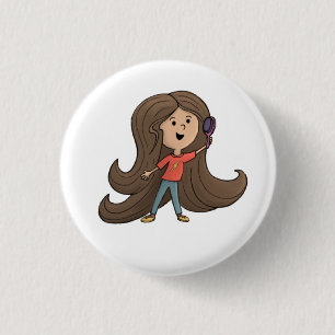Badge Rond 2,50 Cm Bouton Coiffure pour filles mignonnes