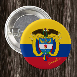 Badge Rond 2,50 Cm Bouton Colombie, Drapeau colombien patriotique