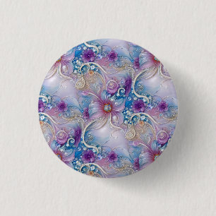 Badge Rond 2,50 Cm Bouton Coloré Floral Pearly Gems