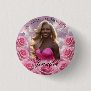 Badge Rond 2,50 Cm Bouton commémoratif Pink Roses Sky Memorial
