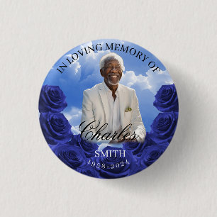 Badge Rond 2,50 Cm Bouton commémoratif Roses Ciel Bleu
