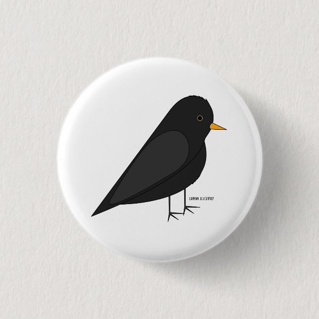 Badge Rond 2,50 Cm Bouton commun de merle (Devant)