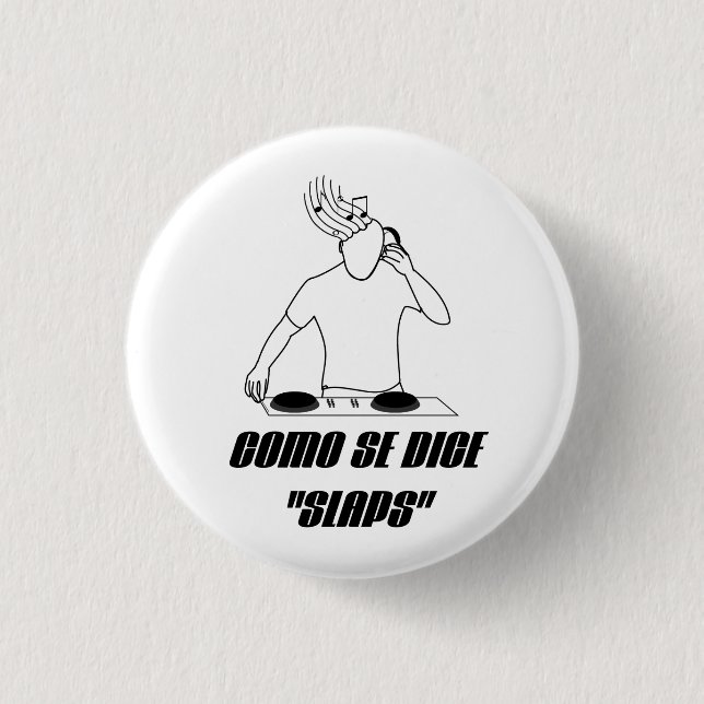 Badge Rond 2,50 Cm Bouton Como Se Dice Slaps (Devant)
