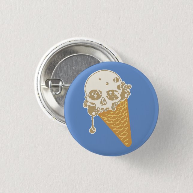 Badge Rond 2,50 Cm Bouton cône de crème glacée mal (Devant & derrière)