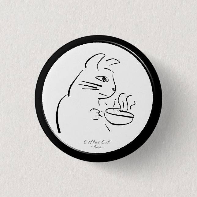 Badge Rond 2,50 Cm Bouton cool Coffee Cat (Devant)