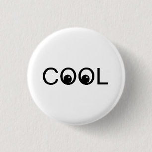 Badge Rond 2,50 Cm Bouton cool sur bouton blanc