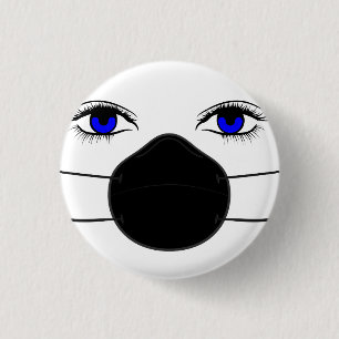 Badge Rond 2,50 Cm Bouton Corona Eyes